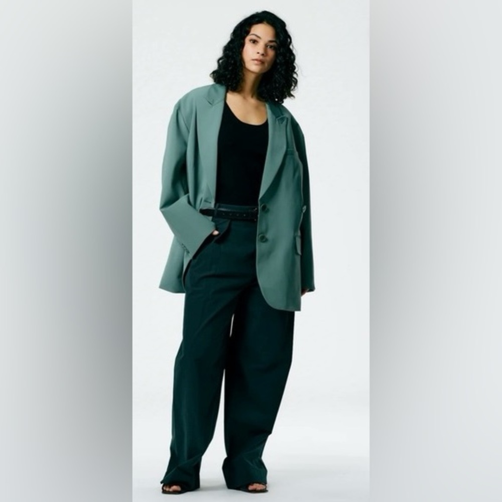 Tropical Wool Liam Blazer - Dark Mint, XS